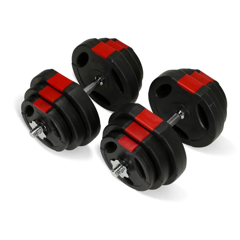 1" Vinyl Tri-Grip Dumbbell Set With Chrome Handle 20kg - 50kg
