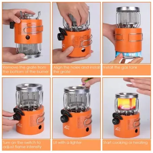 2 In 1 Camping Stove Tent Heater 2000W