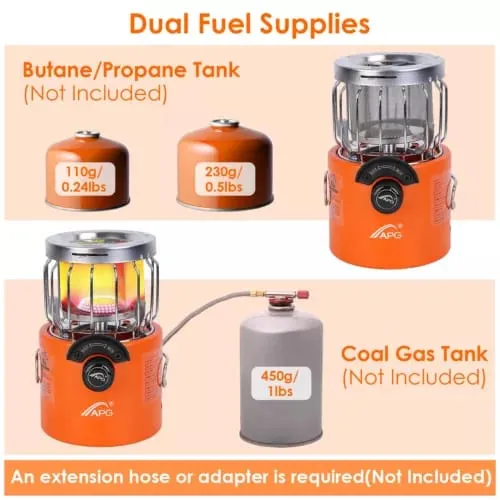 2 In 1 Camping Stove Tent Heater 2000W