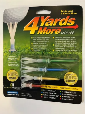 4 Yards More Golf Tee Variety Pack 4 Count