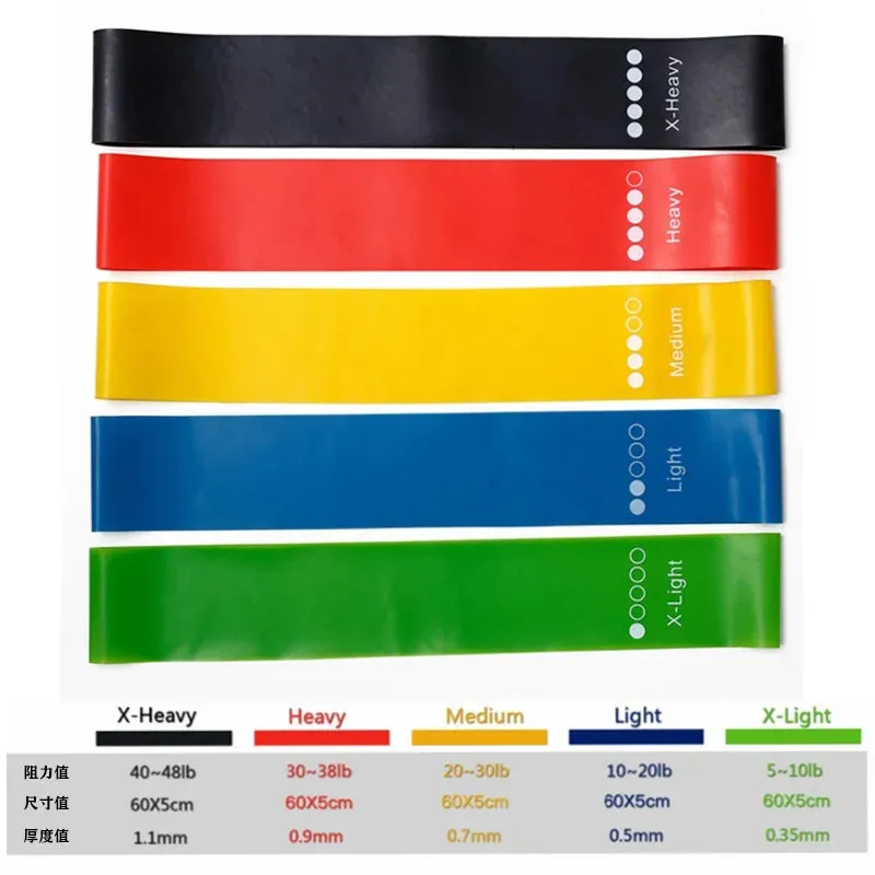 5-Piece Yoga Resistance Bands Set - Elastic Bands