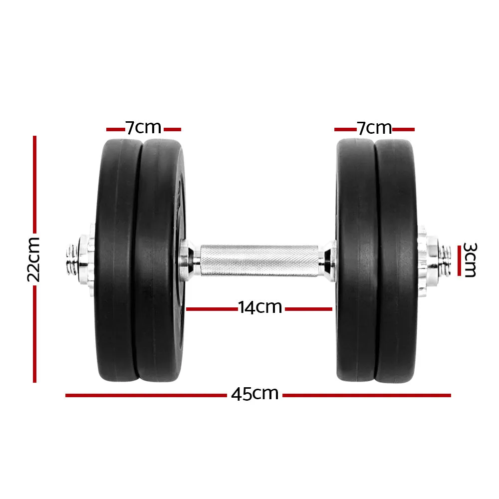 Adjustable 25kg Dumbbell Set, Non-Slip Handle, Everfit