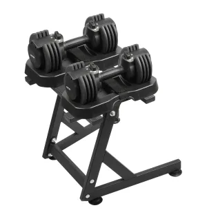Adjustable Dumbbell Pair with Stand 5-25lb