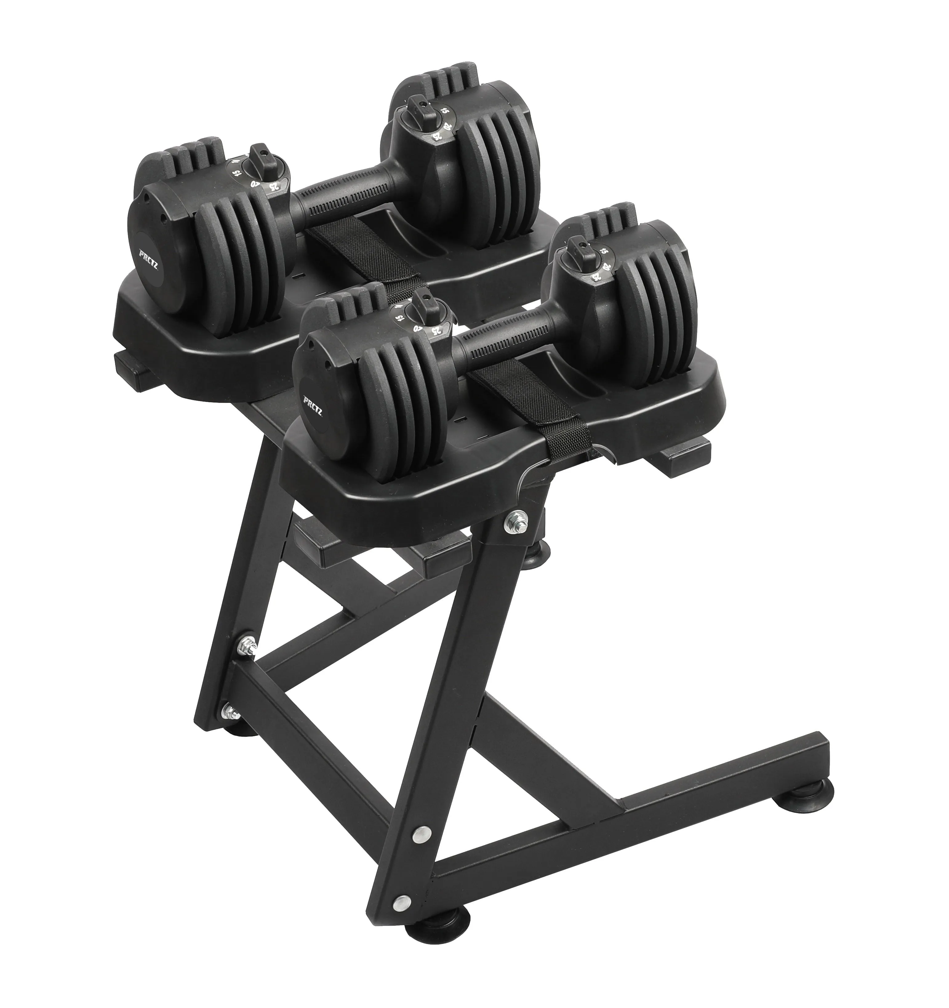 Adjustable Dumbbell Pair with Stand 5-25lb