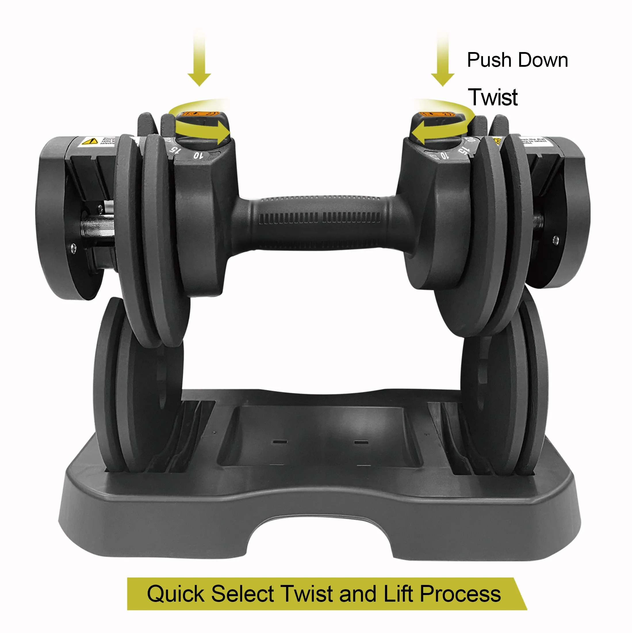 Adjustable Dumbbell Pair with Stand 5-25lb