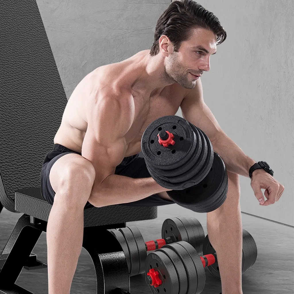 Adjustable Dumbbell Set 88LB Weight w/ Connecting Rod