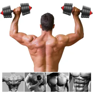 Adjustable Dumbbell Set 88LB Weight w/ Connecting Rod