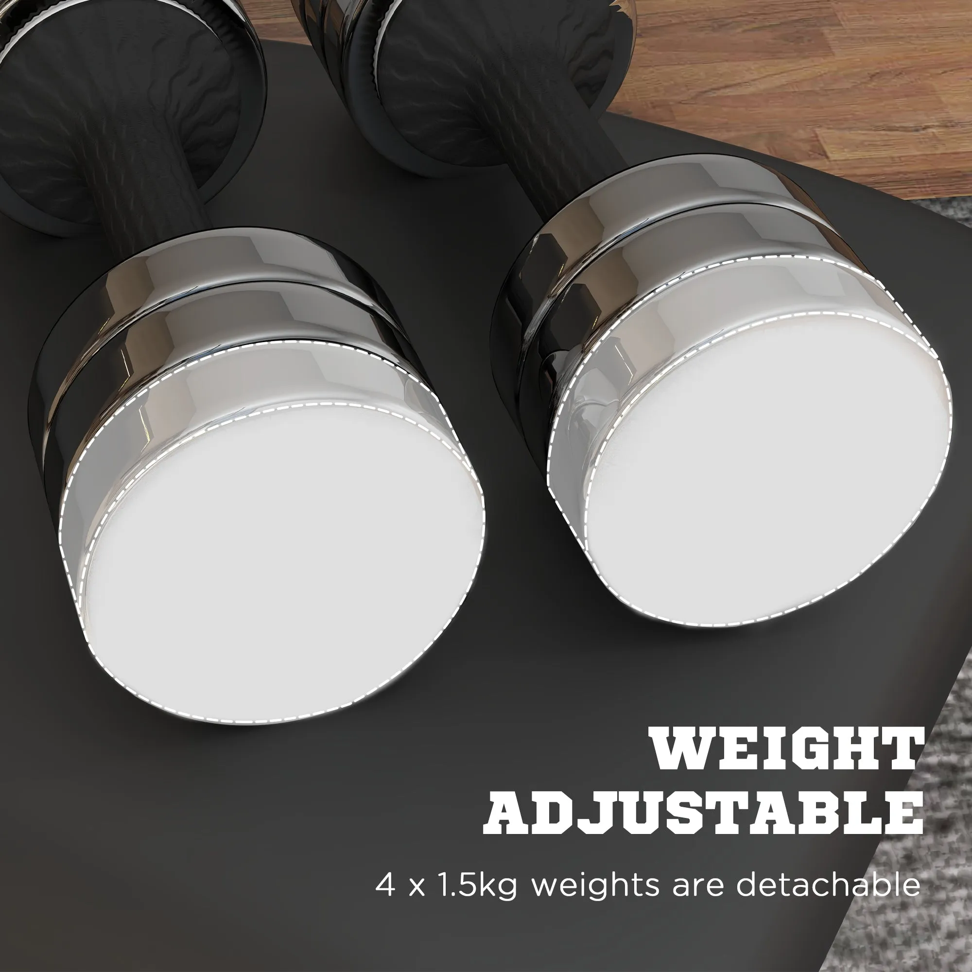 Adjustable Dumbbells Weights Set with Storage Box 10kg x 2
