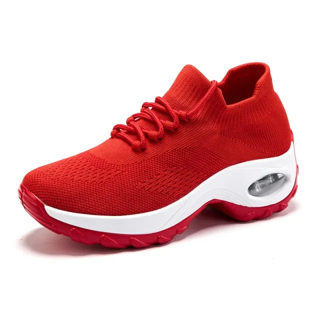 Air Cushioning Women Running Shoes Slip On Sock Sneakers Trainers Sport