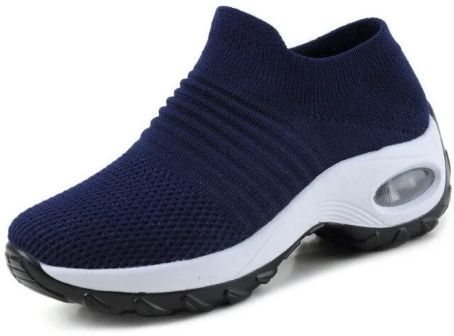 Air Cushioning Women Running Shoes Slip On Sock Sneakers Trainers Sport