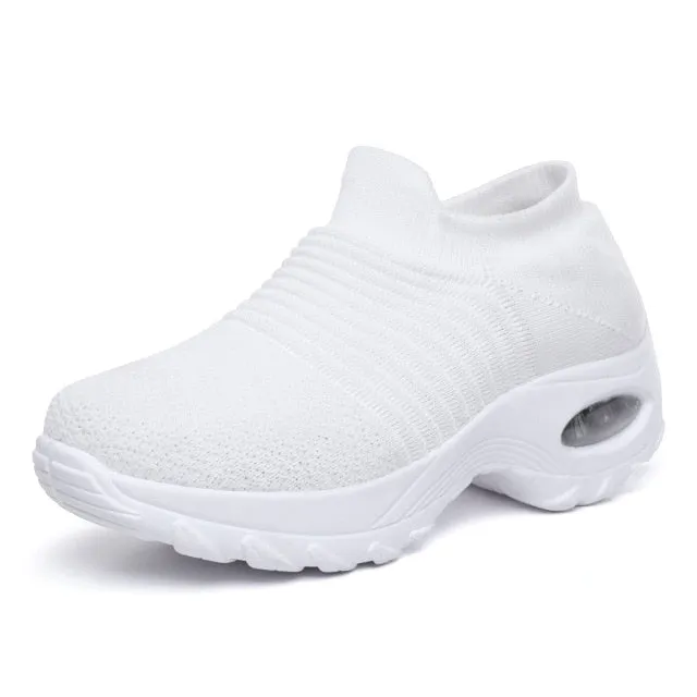 Air Cushioning Women Running Shoes Slip On Sock Sneakers Trainers Sport