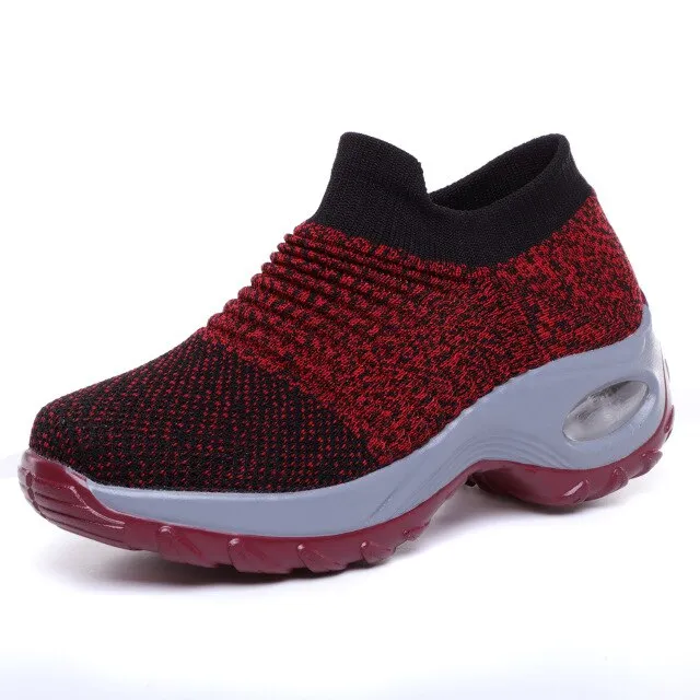 Air Cushioning Women Running Shoes Slip On Sock Sneakers Trainers Sport