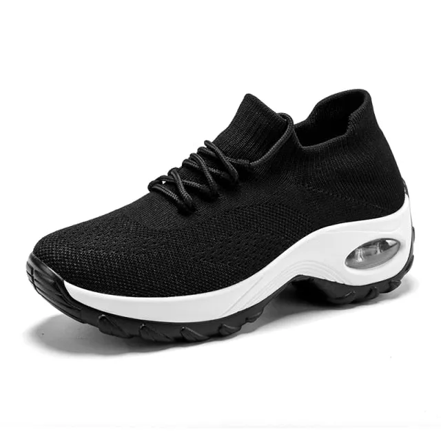 Air Cushioning Women Running Shoes Slip On Sock Sneakers Trainers Sport