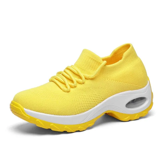 Air Cushioning Women Running Shoes Slip On Sock Sneakers Trainers Sport