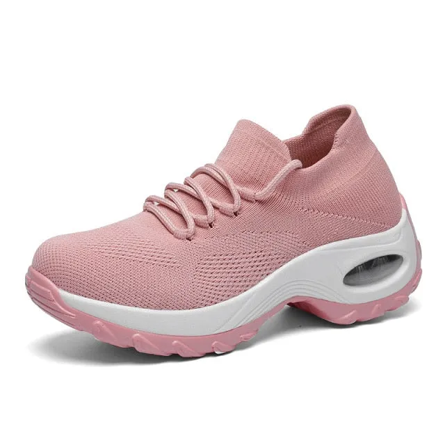 Air Cushioning Women Running Shoes Slip On Sock Sneakers Trainers Sport