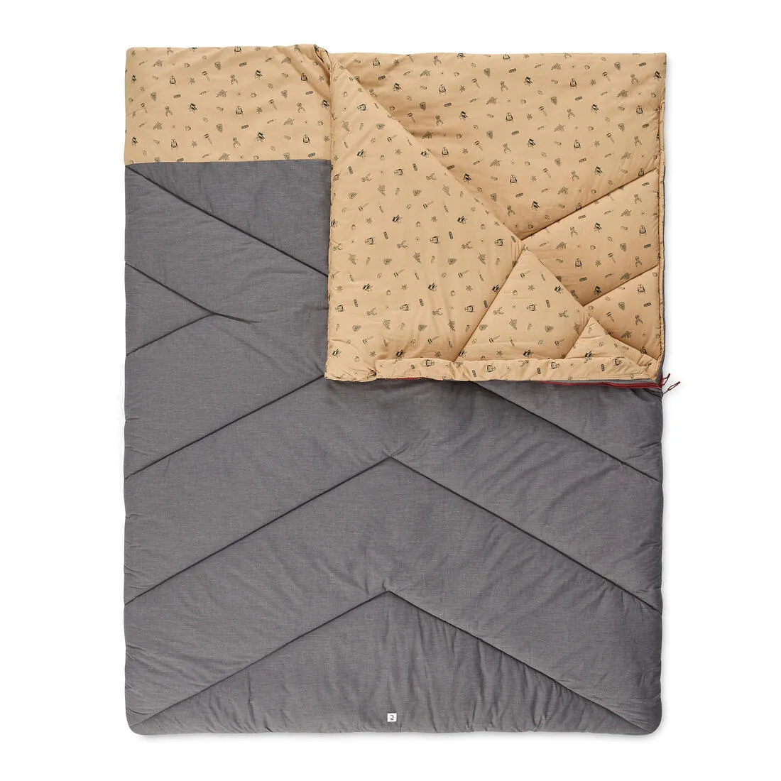 Camping Double Sleeping Bag Cotton 2-person - Arpenaz 10°C