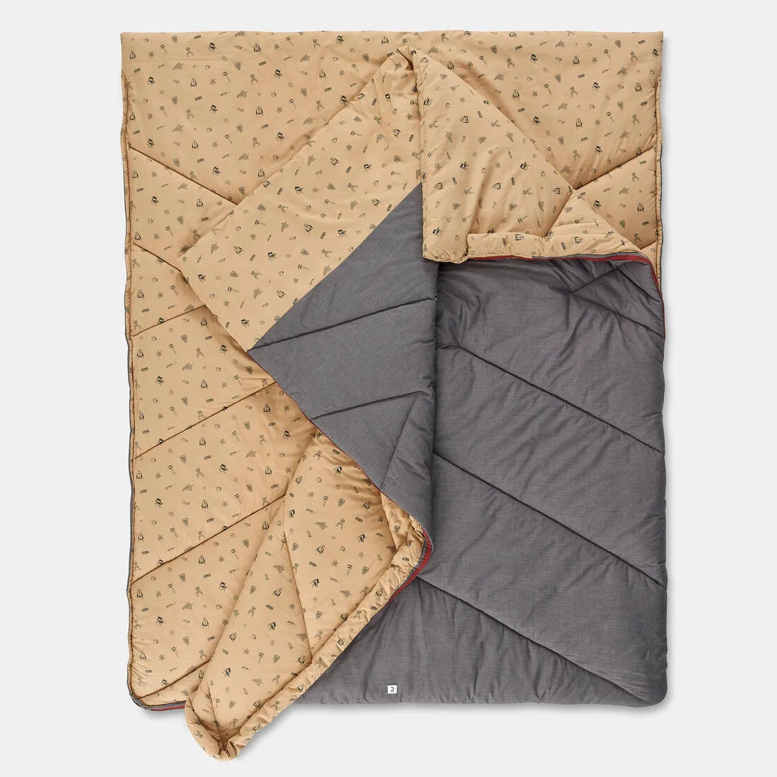 Camping Double Sleeping Bag Cotton 2-person - Arpenaz 10°C