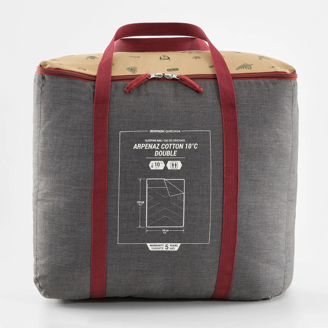 Camping Double Sleeping Bag Cotton 2-person - Arpenaz 10°C