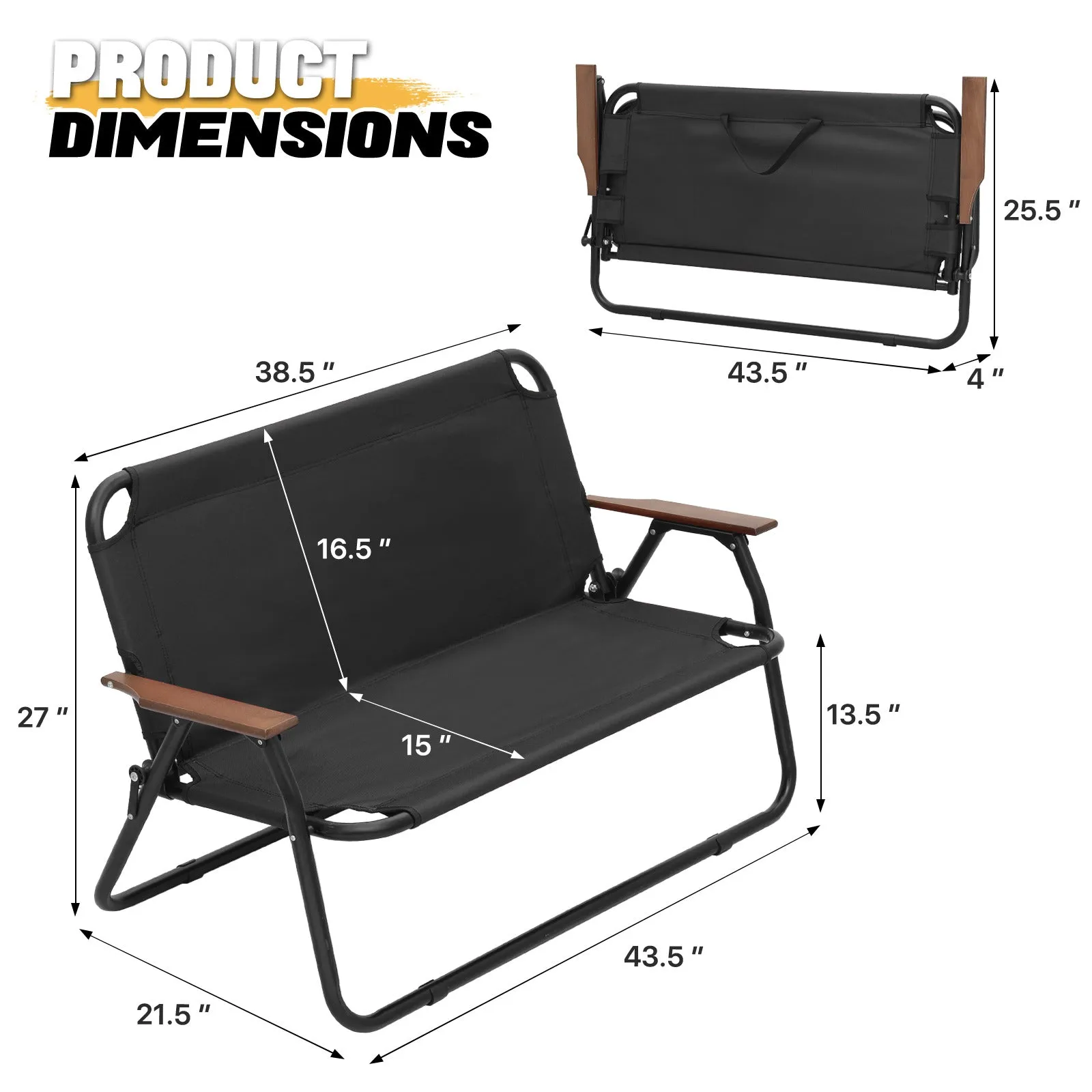 Doublechair - Aluminum Tube - Oxford Fabric