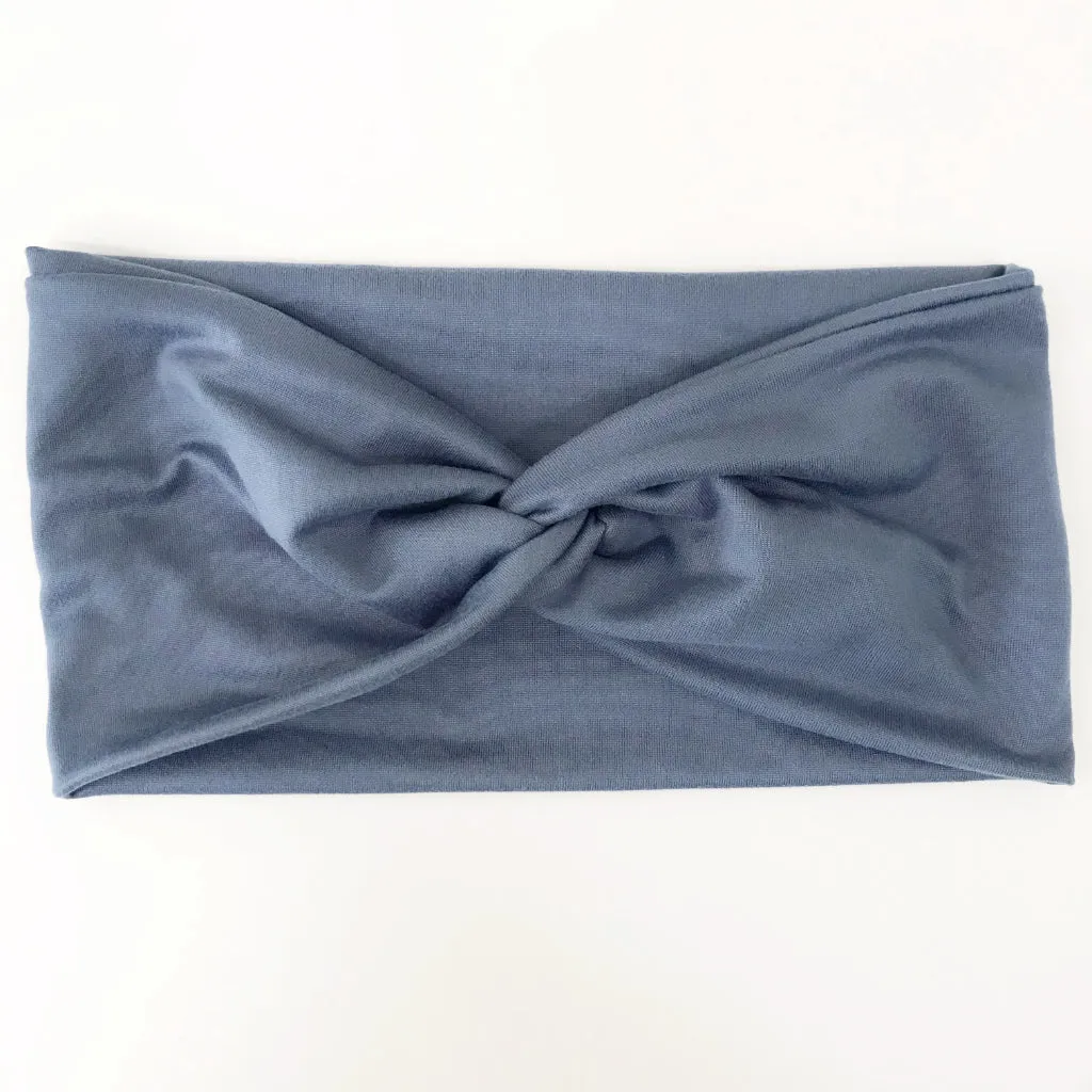 Dusty Blue Twisty Turban Headband