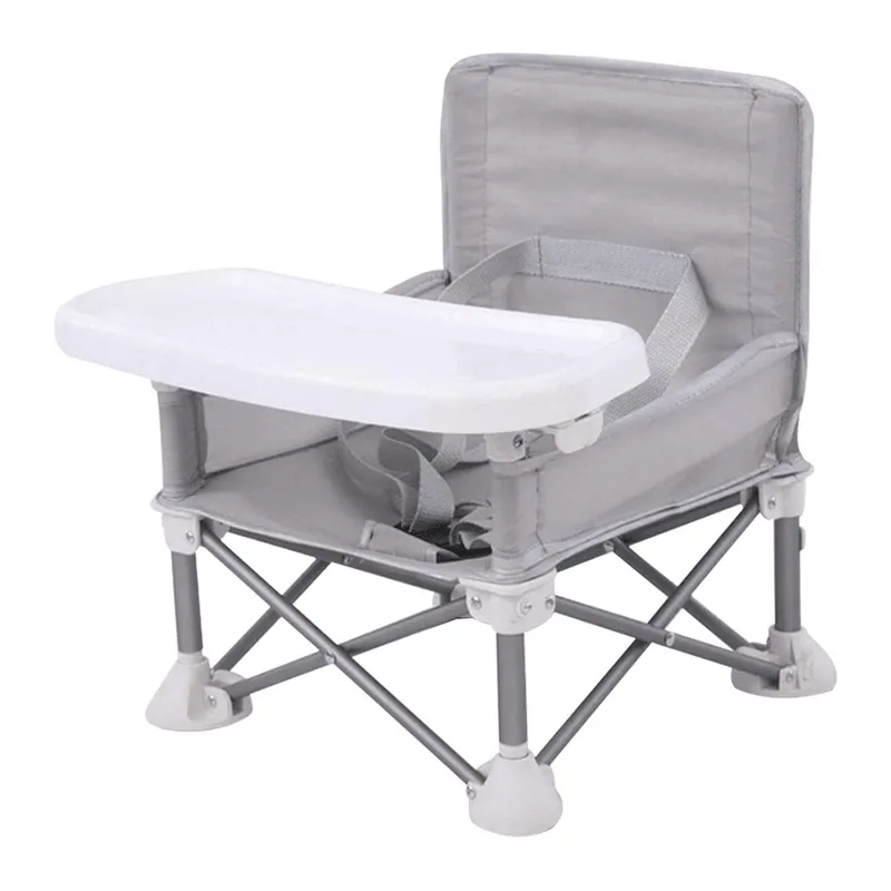 Foldable Feeding Baby Chair With Detachable Tray-MU-5-GREY