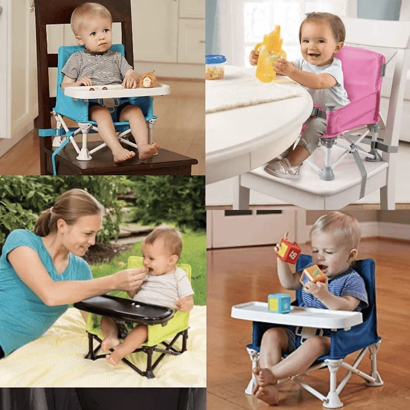 Foldable Feeding Baby Chair With Detachable Tray-MU-5-GREY