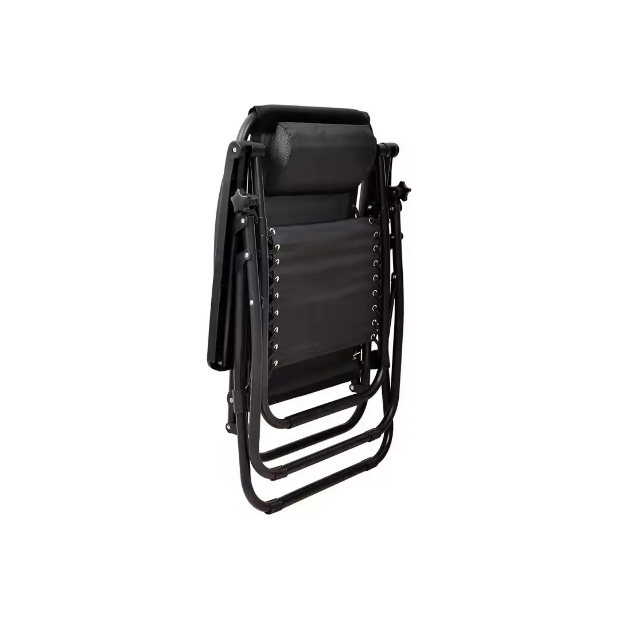 Foldable Heavy Duty Reclining Patio Chair Black