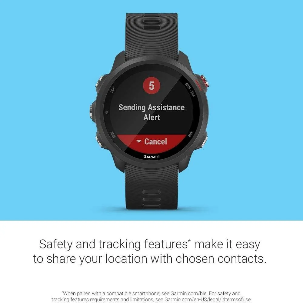 Garmin Forerunner 245 Music GPS Black Silicone Band Digital Dial Running Smart Watch - 010-02120-20