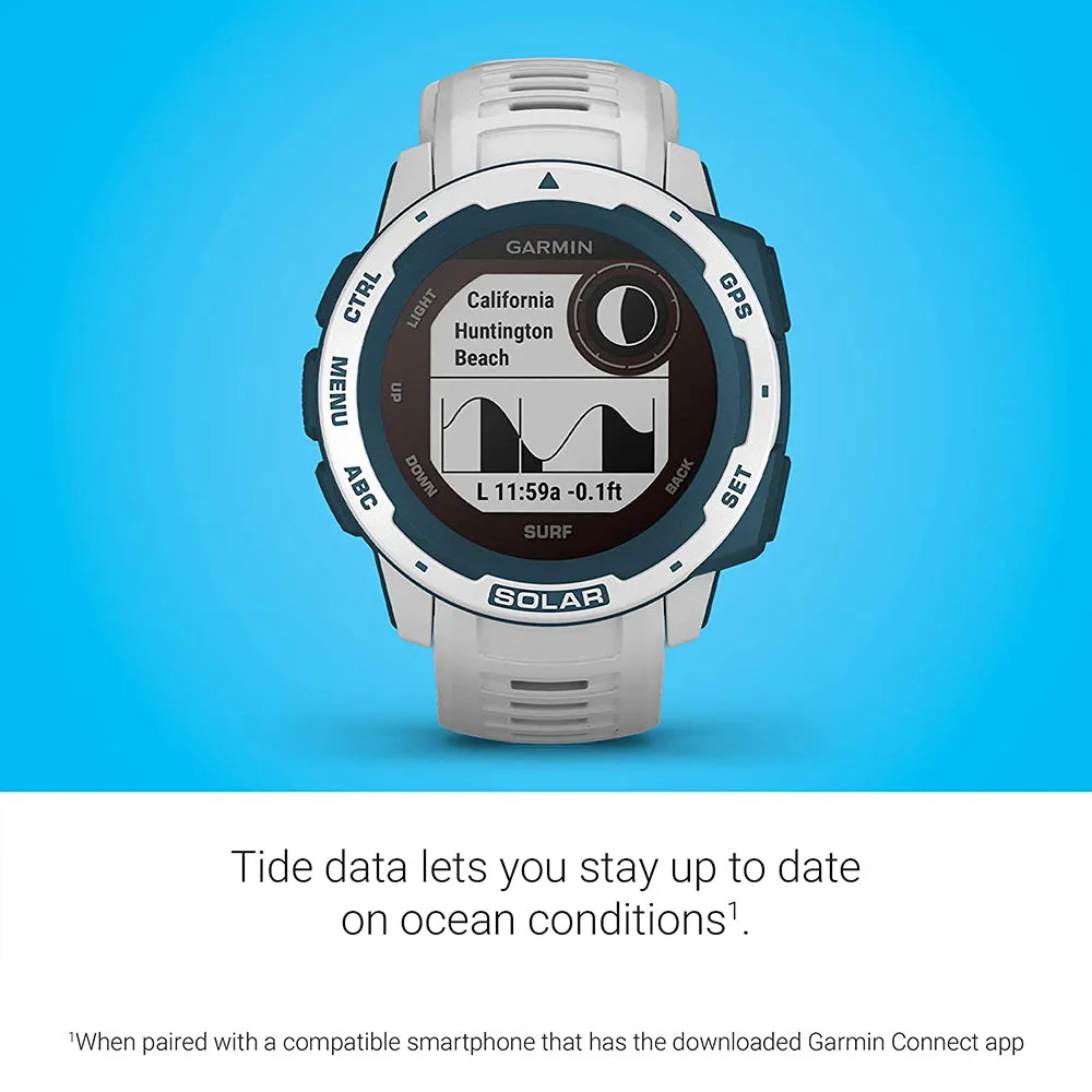 Garmin Instinct Surf Cloudbreak Silicone Band Digital Dial Solar GPS Smart Watch - 010-02293-18