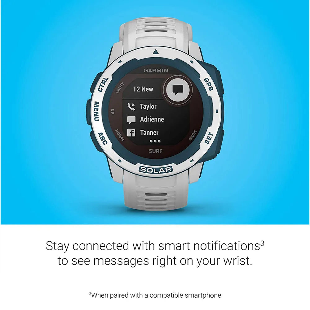 Garmin Instinct Surf Cloudbreak Silicone Band Digital Dial Solar GPS Smart Watch - 010-02293-18
