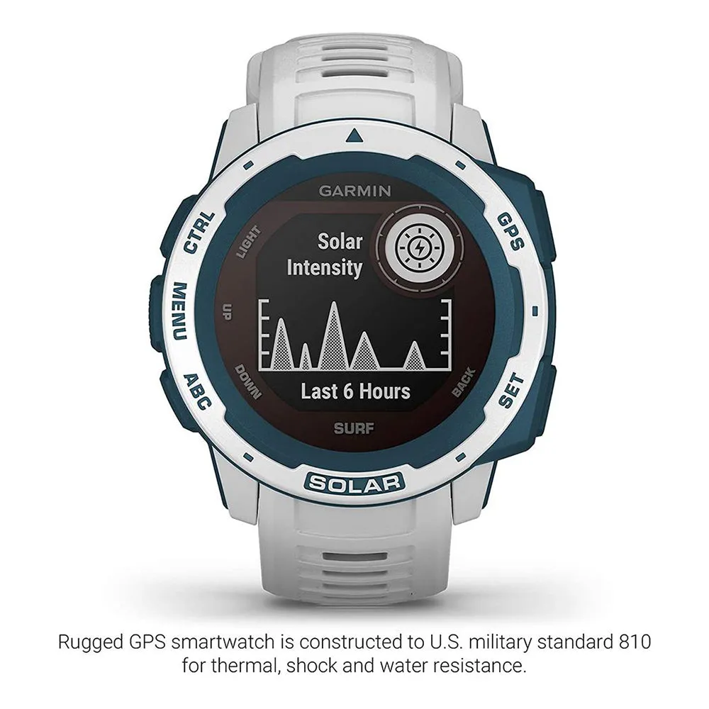 Garmin Instinct Surf Cloudbreak Silicone Band Digital Dial Solar GPS Smart Watch - 010-02293-18