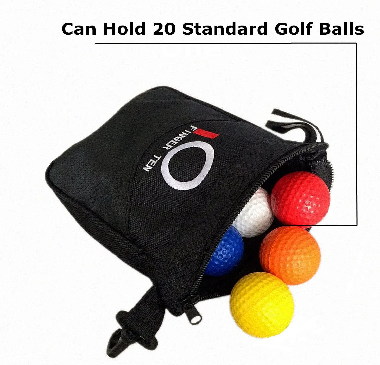Golf Pouch Bag Tee Clip Zipper Hook with Free 4 Pcs Pencil