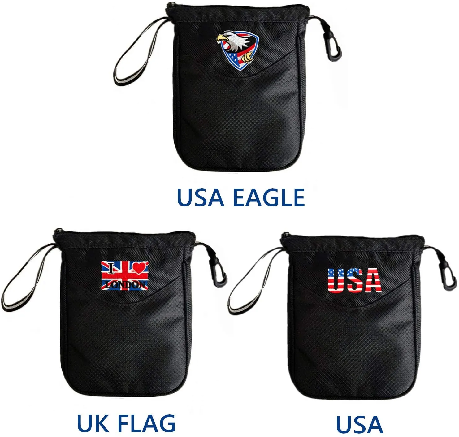 Golf Pouch Bag Tee Clip Zipper Hook with Free 4 Pcs Pencil