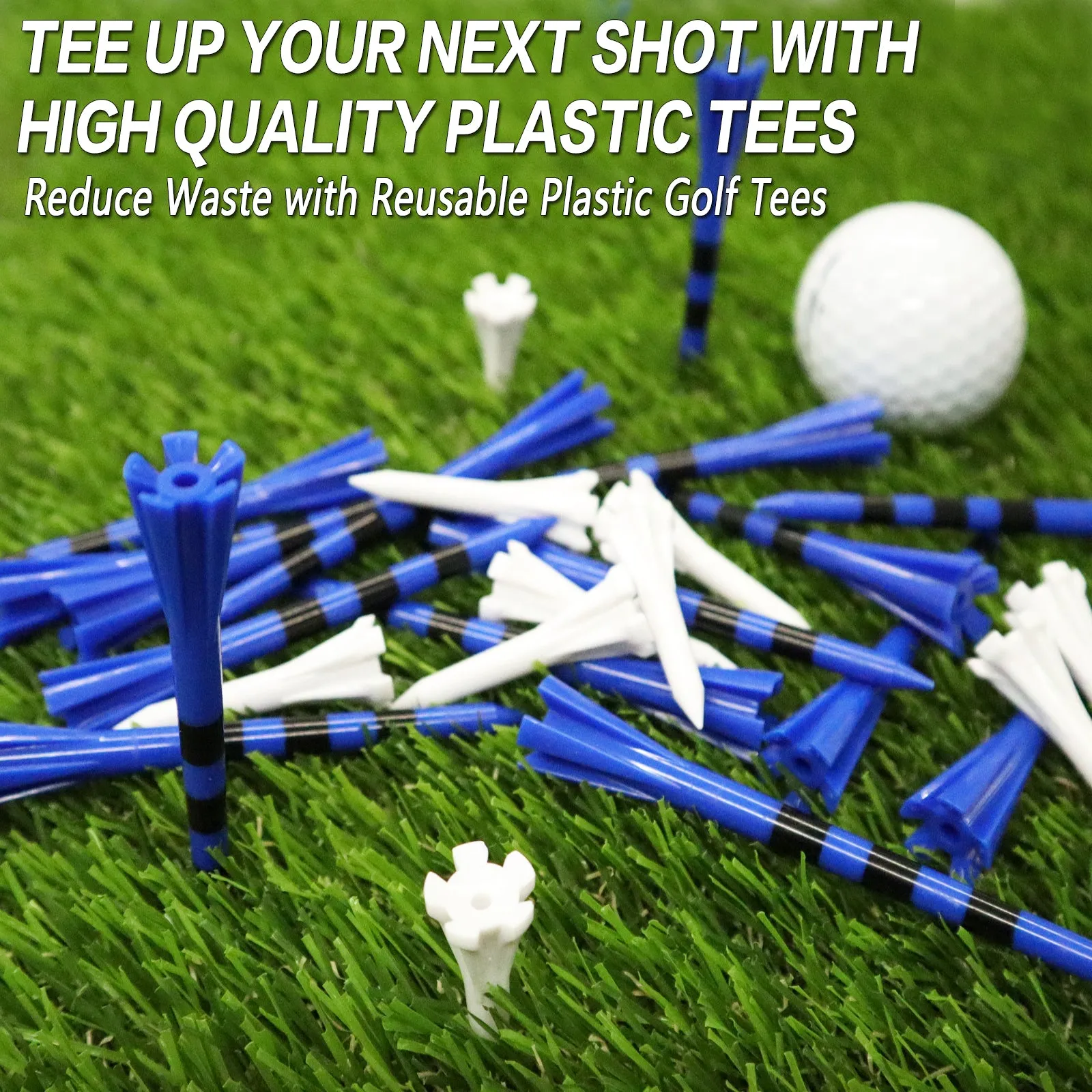 Golf Tees Plastic 80 Driver with 20 Iron Mixed 100 Pack