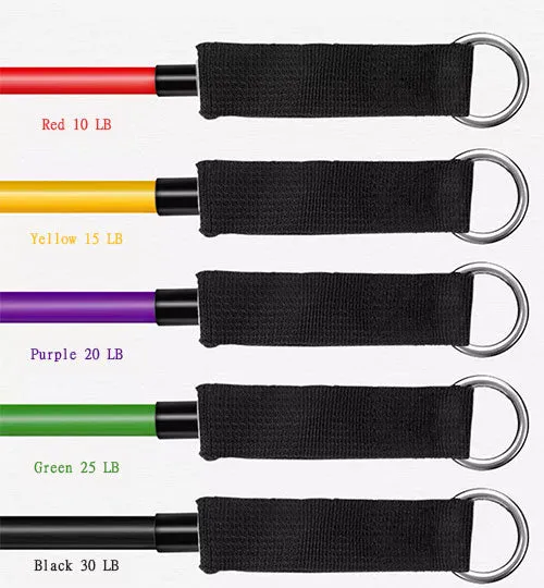 Home Gym Work Out Set of Resistance Bands Resistance Elastic Latex Tube Max 125 LBS (FE018)