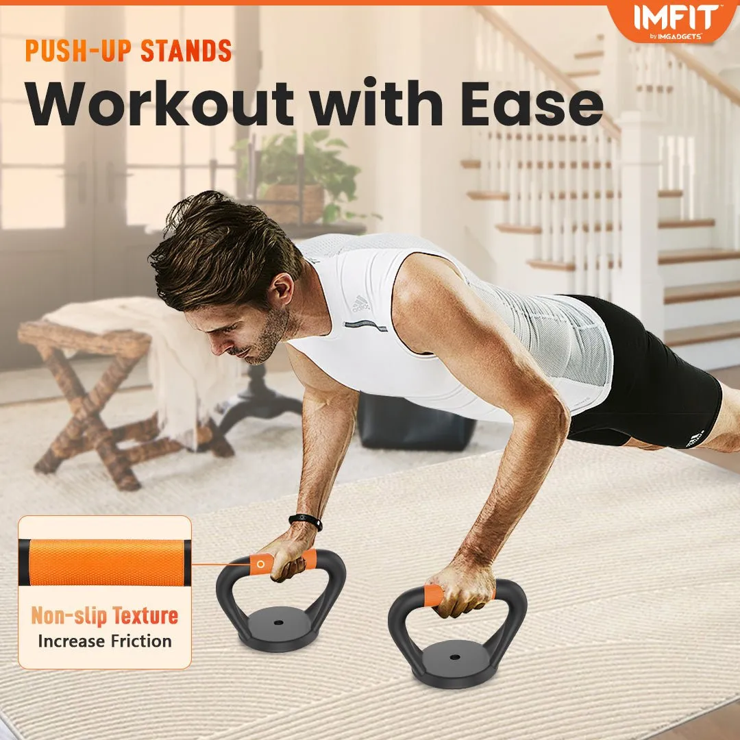 IMFIT AIO Weight Adjustable Dumbbells | Dumbbells, Barbells, Kettlebell, Push-Up Bars for Full Body Workout and Muscle Toning for home gym | Ergonomic, Safe, and Compact gym equipment for total body workouts.