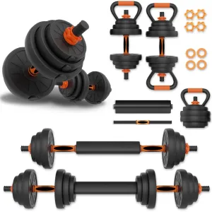 IMFIT AIO Weight Adjustable Dumbbells | Dumbbells, Barbells, Kettlebell, Push-Up Bars for Full Body Workout and Muscle Toning for home gym | Ergonomic, Safe, and Compact gym equipment for total body workouts.