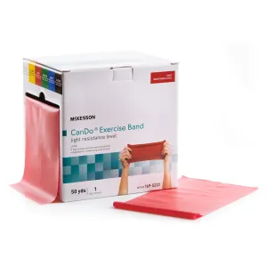 McKesson Exercise Resistance Band, Red, 5 Inch x 50 Yard, Light Resistance 5 Inch X 50 Yard