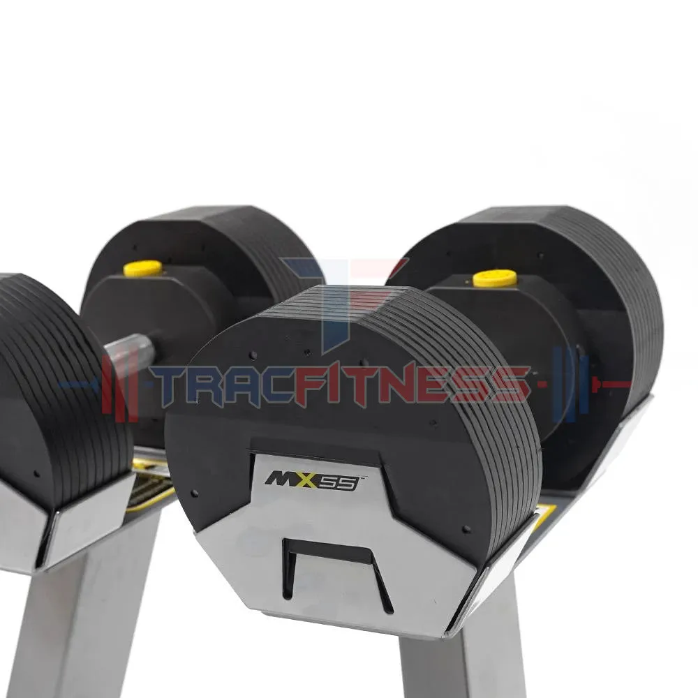 MX55 Select Compact Adjustable Dumbbells 5-55 lbs with Stand