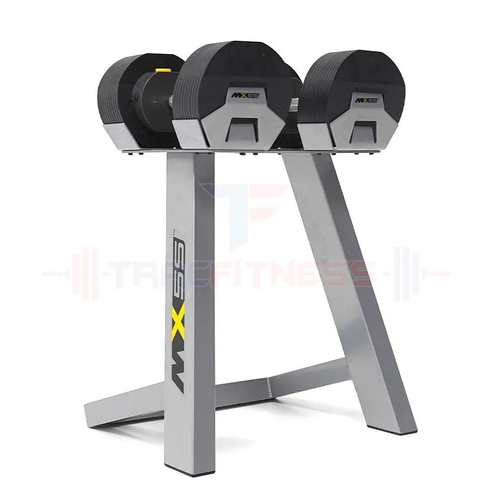 MX55 Select Compact Adjustable Dumbbells 5-55 lbs with Stand