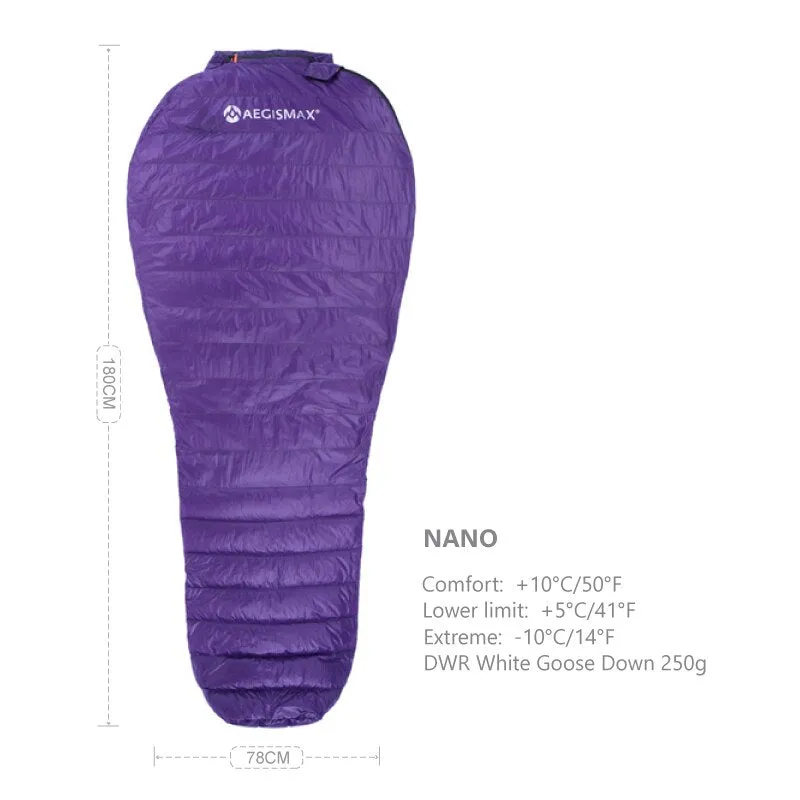 Nano Sleeping Bag Camping Summer Ultralight Goose Down Quilt Waterproof Outdoor Hiking Sleep Gear