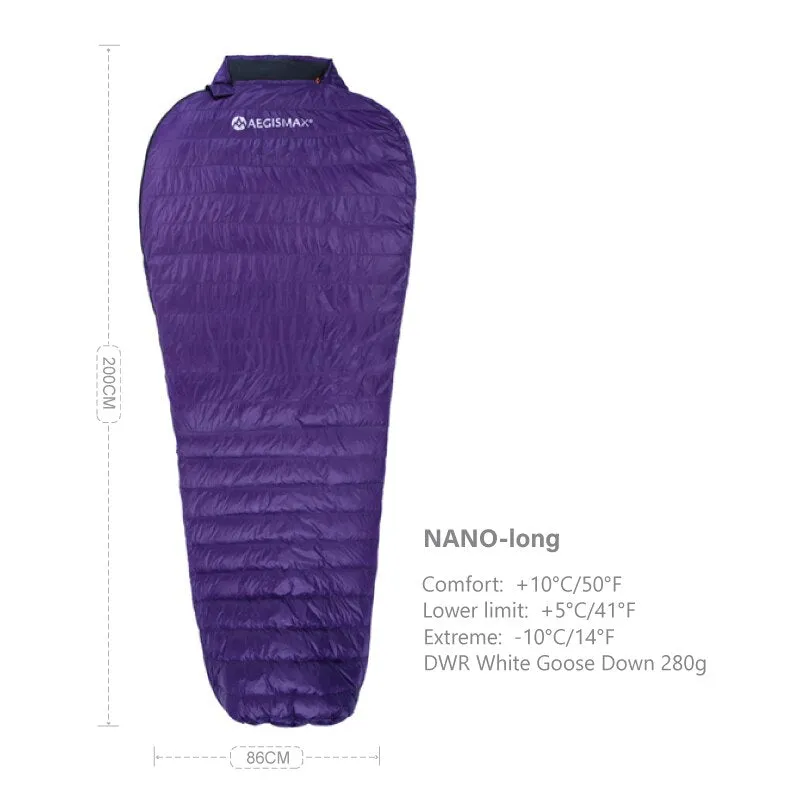 Nano Sleeping Bag Camping Summer Ultralight Goose Down Quilt Waterproof Outdoor Hiking Sleep Gear