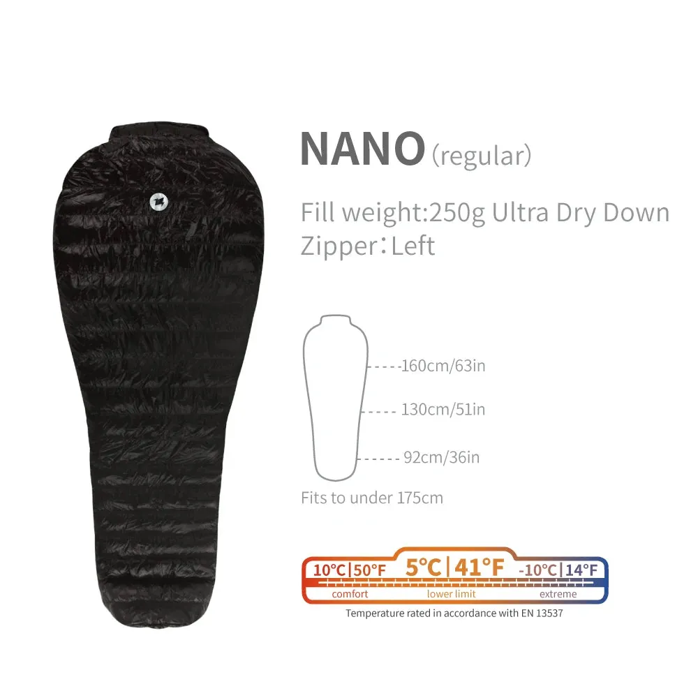 Nano Sleeping Bag Camping Summer Ultralight Goose Down Quilt Waterproof Outdoor Hiking Sleep Gear