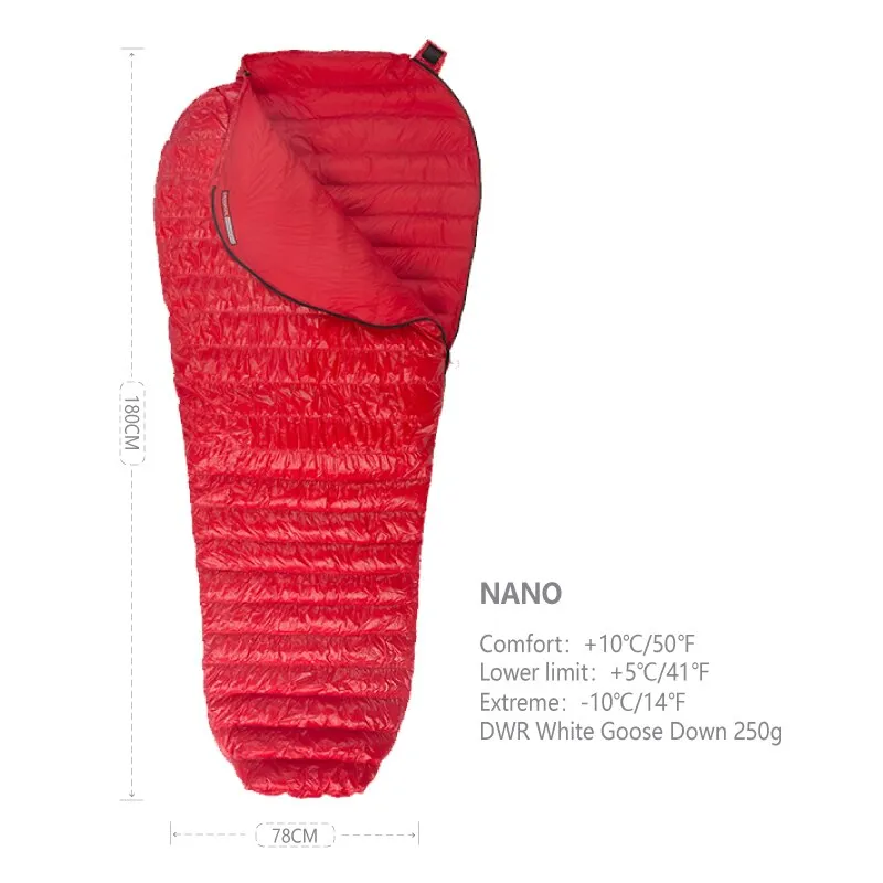 Nano Sleeping Bag Camping Summer Ultralight Goose Down Quilt Waterproof Outdoor Hiking Sleep Gear