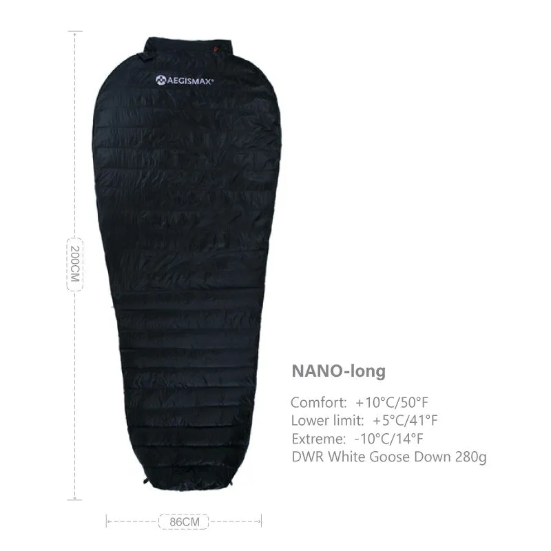 Nano Sleeping Bag Camping Summer Ultralight Goose Down Quilt Waterproof Outdoor Hiking Sleep Gear