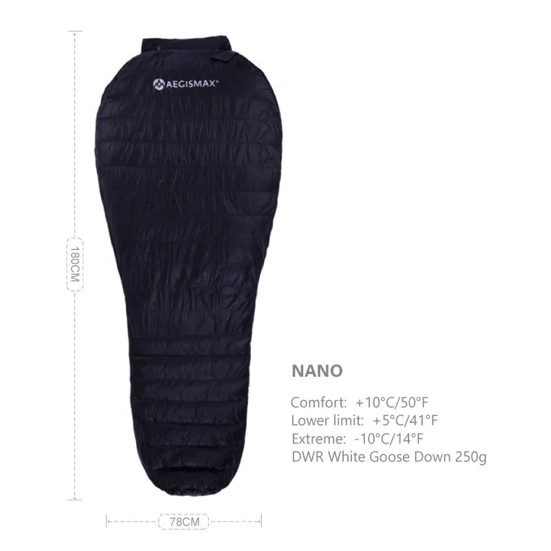 Nano Sleeping Bag Camping Summer Ultralight Goose Down Quilt Waterproof Outdoor Hiking Sleep Gear