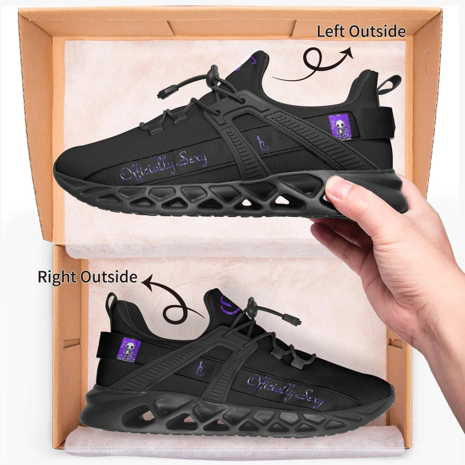 Officially Sexy Dark Purple Creepy Boy Collection Black Unisex Mesh Running Shoes