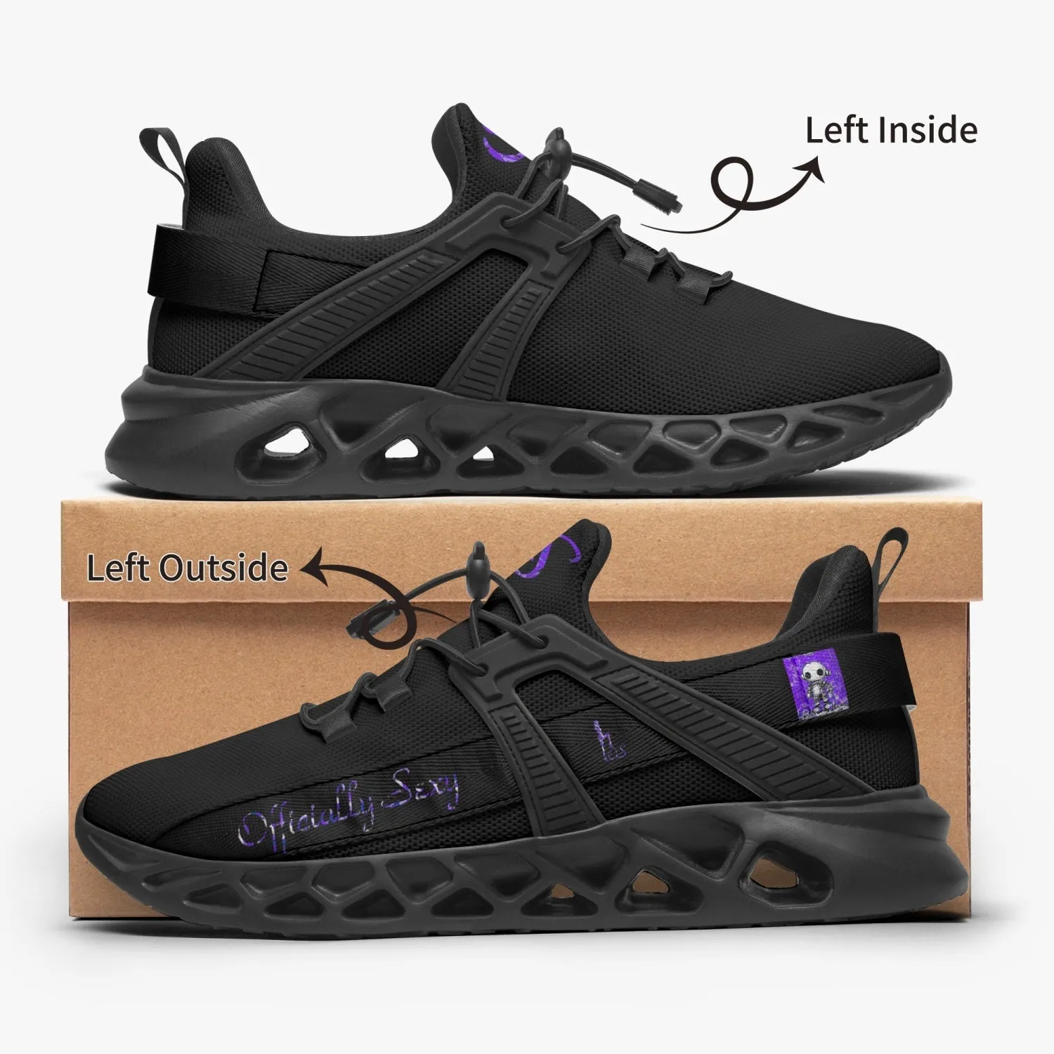 Officially Sexy Dark Purple Creepy Boy Collection Black Unisex Mesh Running Shoes