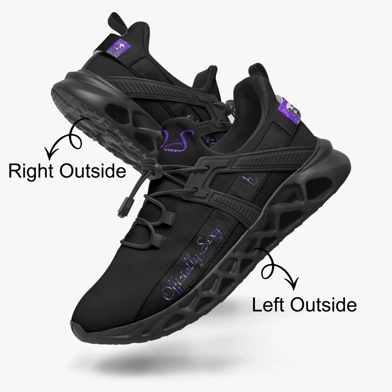 Officially Sexy Dark Purple Creepy Boy Collection Black Unisex Mesh Running Shoes