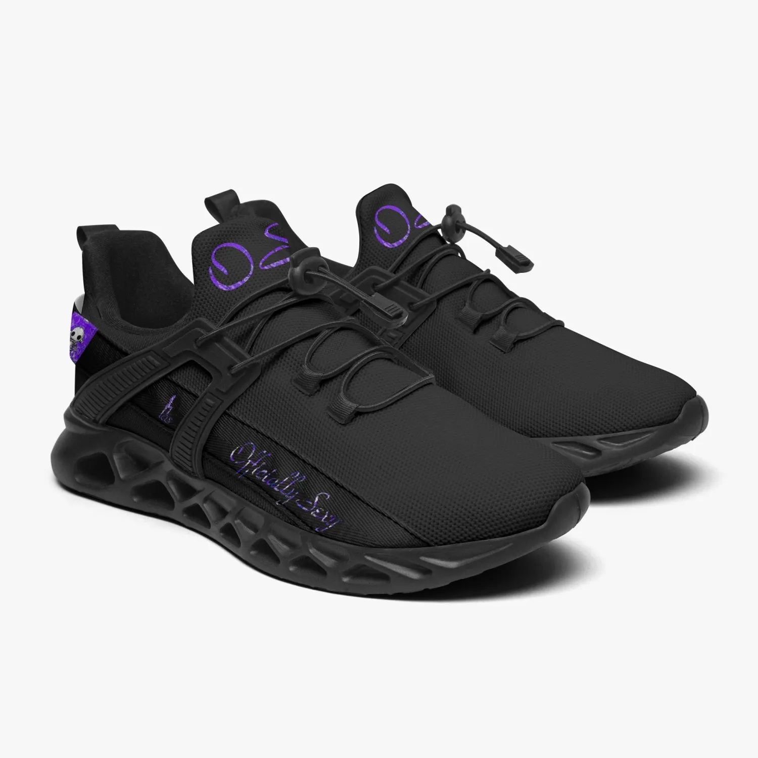 Officially Sexy Dark Purple Creepy Boy Collection Black Unisex Mesh Running Shoes